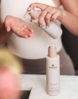 Body lotion in use