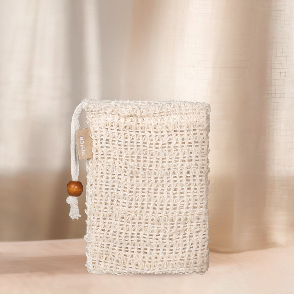 Solid Bar Bag White - Wooden Bead